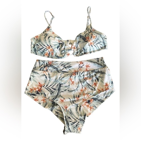 Rip Curl Diamond Bay Ring Bralette Bikini Top & Cheeky High Rise Bikini Pant L - Picture 1 of 6